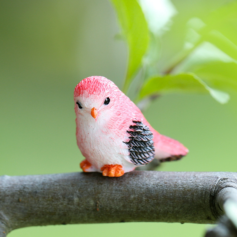 colorful The red bird turned its head