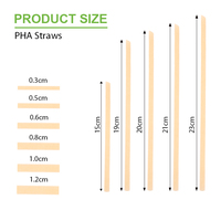 Pailles écologiques en PHA, compostables à domicile et en mer, qualité alimentaire, taille et emballage personnalisés disponibles
