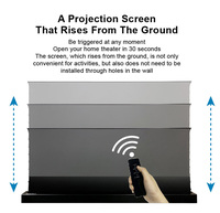 Pantalla de Proyección Ascendente de Piso PET Black Crystal CBSP de 84 Pulgadas, Pantalla UST Alr para Proyectores de Ultra Corta Distancia Fengmi, Vava, Xiaomi