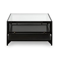 Table basse sophistiquée de luxe minimaliste en métal et verre, table centrale durable pour salon, mobilier de maison
