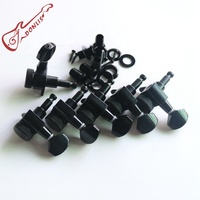 For MH131 Black Metal Precise Brass Core Gear Locking Guitar Machine Heads Small Handle Tuners Durable 10mm Hole Compatible