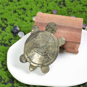Oferta Especial: Figura de Tortuga de Pirita, Regalo Espiritual de Cristal Tallado Multimaterial para Sanación - Product Image 1