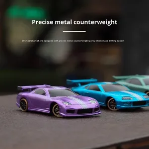 Mini Auto da Corsa Telecomandata 1/76 RC C61/C62/C63/C64, Auto Elettrica da Drift, Portata 30m, 6 Canali, Pronta all'Uso per Interni ed Esterni - Product Image 4