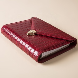 6 vòng chất kết dính ngày kế hoạch cổ điển A5 cá sấu kết cấu PU da tùy chỉnh mềm da máy tính xách tay A5 lá vàng da A6 - Product Image 3