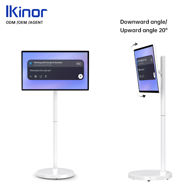 Super Good Stereo Rolling Tv Stand With Wheels 27 Inch Moving Android Portable Smart Tv With Battery