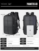 Sac à dos pour ordinateur portable de 17 pouces extensible à 180 degrés avec chargement USB, compartiment à chaussures imperméable et léger, idéal pour les voyages d'affaires