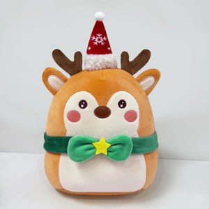 Nuevos Cojines Decorativos Navideños para el Hogar, Juguetes de <span class=keywords><strong>Peluche</strong></span> de Animales Rellenos - Papá Noel, Alce, Muñeco de Nieve, Conejillo de Indias, Capibara, Oso de Algodón PP - Product Image 3