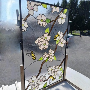 Vitrail décoratif personnalisé de style Tiffany, européen, massif, fait main, design artistique, pour porte et fenêtre, éclairage durable, 5 mm, décoratif - Product Image 4