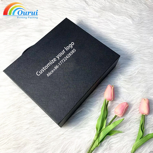 Factory Custom Luxury Wooden Gift Box with Handle, Black PU Leather Surface, Custom Logo Storage Suitcase for Jewelry/<b>Watch</b>/Gift - Product Image 4