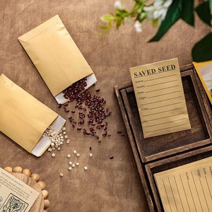 Emballage de stockage de petits articles respectueux de l'environnement, Mini enveloppe de graine personnalisée en carton <span class=keywords><strong>Kraft</strong></span> Vellum marron auto-scellé, vente en gros - Product Image 2