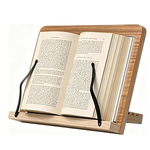 Support de livre ergonomique en bois, nouveau design, pour lire sans utiliser les mains, support de livre de recettes en bois - Product Image 1