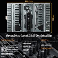 Set Obeng Elektrik Presisi 180 in 1 dengan 3 Mode Torsi dan 160 Mata Obeng Magnetik, Perangkat Perbaikan Tanpa Kabel untuk iPhone, PC, Kamera
