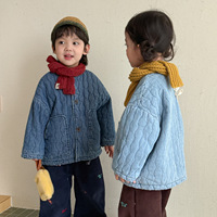 Jaket Anak Berlapis Selimut 2026, Mantel Denim Katun Berlapis Fleece untuk Anak Perempuan & Laki-laki, Jaket Musim Dingin & Gugur