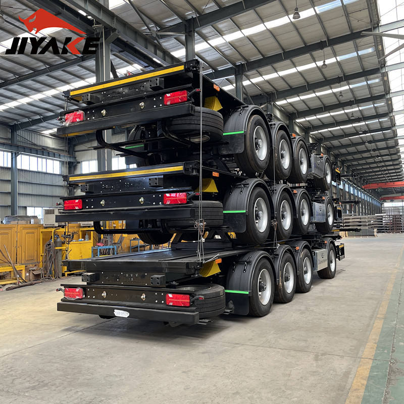 Container Extended Frame Brand New 20FT 40FT 45FT 2axle 3axle Extended Container Chassis Flatbed ...