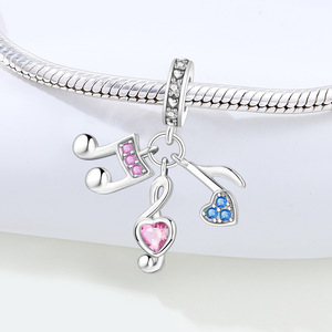 Original white copper <b>bead</b> <b>bracelet</b> - DIY colorful musical note pendant jewelry, personalized women's jewelry - Product Image 2