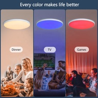 Éclairage moderne intelligent pour la maison Télécommande APP WiFi Commande vocale 30W CCT RGB Plafonnier LED intelligent
