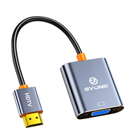 Adaptateur HDMI vers VGA SYONG, convertisseur vidéo 1080P60HZ (mâle vers femelle) pour ordinateur portable, moniteur TV, projecteur, câble de connexion plaqué or