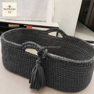Cesta de almacenamiento para bebés personalizada <span class=keywords><strong>hecha</strong></span> <span class=keywords><strong>a</strong></span> <span class=keywords><strong>mano</strong></span>, tela lavable con mango plegable, hilo de tela tejido directo de fábrica para cambiar pañales - Product Image 4