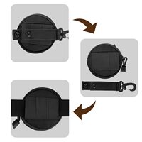 Mini porte-monnaie tactique rond MOLLE EDC, petite pochette utilitaire à double fermeture éclair avec mousqueton détachable pour clés, cartes et petits gadgets