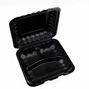 Disposable American Standard PP Disposable Lunch Box 8 Inches Hinged Container Clamshell Packing Box