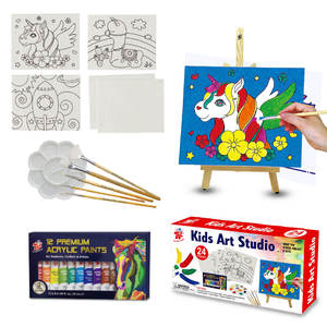 Hot Sale <strong>Brand</strong> TBC the <strong>Best</strong> Crafts 12pcs 12ml Acrylic <strong>Paints</strong> Kits Kids Art Studio <strong>Paint</strong> <strong>Brush</strong> with Palette Wooden Display Easel - Product Image 1