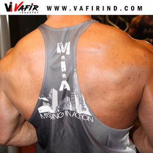 Camiseta de gimnasio para hombre con impresión personalizada T-Back Men Gym Singlets camiseta sin mangas - Product Image 5