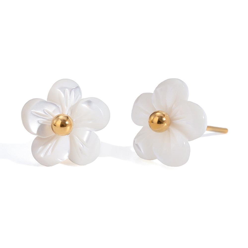 white flower stud