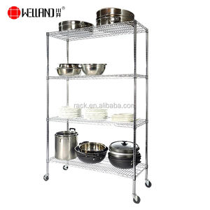 Estantería de alambre resistente ajustable de metal cromado de 4 niveles NSF, estantería de almacenamiento de alambre, sistemas de estanterías resistentes de 4 niveles - Product Image 5