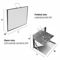 Barbecue d'extérieur moderne en acier inoxydable avec chariot, allumage piézoélectrique et conception pliable murale – Vente en gros