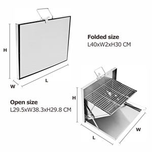 Parrilla de <span class=keywords><strong>Barbacoa</strong></span> Moderna de Acero Inoxidable para Exteriores con Carro, Encendido Piezoeléctrico y Diseño Plegable para Montaje en <span class=keywords><strong>Pared</strong></span>, Venta al por Mayor - Product Image 3