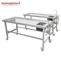 Table de nettoyage mortuaire en acier inoxydable, station de lavage et de désinfection du corps pour la morgue de l'hôpital