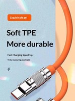 Kabel Data Type-C Tebal 120W Super Fast Charging Transfer Data 6A Pengisian Cepat Kompatibel untuk Ponsel