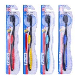 customize brand high quality single pcs nylon adult toothbrush with dust cap