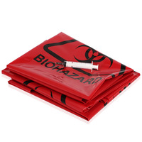 Bolsas de Residuos Biológicos Peligrosos de Grado Médico, Duraderas, de Polietileno Rojo, con Logotipo Personalizado en Relieve e Impresión de Advertencia para Uso Hospitalario