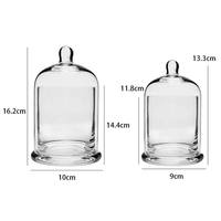 Fournisseurs de pots à bougies vides de luxe en verre transparent, avec couvercle en verre, en borosilicate, en forme de dôme cloche