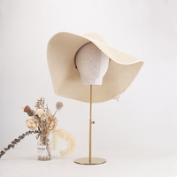Présentoir de Chapeaux Moderne en Acier Inoxydable, Support de Table Réglable pour Chapeaux, Casquettes et Perruques pour Magasin