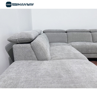 Canapé Sectionnel d'Angle en Forme de L de Gros 4 Places avec Appuie-Tête Électrique Réglable, Recliner Manuel en Tissu et Chargement USB