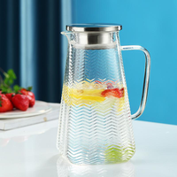 Kwaliteitsglas waterkan, karaf en kanjerset met deksel, hittebestendig, borosilicaat, luxe uitvoering, groothandel, fabrieksleverancier, goedkope prijs
