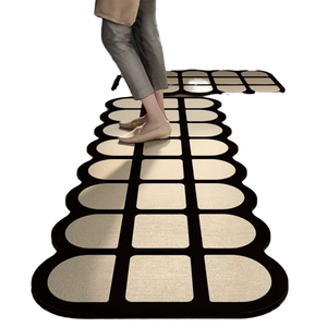 Tapis de salle de bain antidérapant et absorbant en caoutchouc, motif abstrait moderne imprimé en 3D, épaisseur 3 mm, pour la maison et l'hôtel - Product Image 1