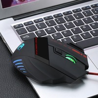Souris de Jeu Professionnelle Haute Résolution 5500 PPP avec Rétroéclairage LED Arc-en-Ciel, Filaire USB, pour Ordinateur Portable et de Bureau