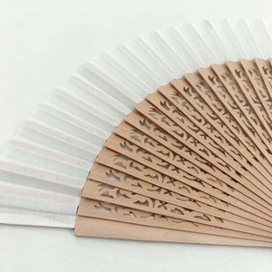 Abanico de mano plegable de madera ahuecado, 23cm, logotipo personalizado, regalo de boda, abanico Rave, abanico de mano decorativo de baile para mujer - Product Image 5
