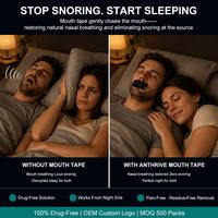 Bande adhésive buccale en soie de bambou respirante Anthrive pour le sommeil, anti-ronflement, en boîte métallique