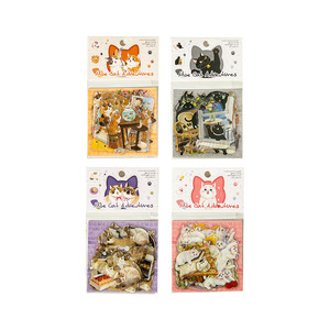 50 pegatinas por paquete. Serie Adorable <span class=keywords><strong>Cat</strong></span> Adventures. Pegatinas para crear escenas con diseños de gatos adorables para álbumes de recortes DIY. - Product Image 5