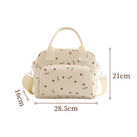 Sac à déjeuner portable avec motif de logo personnalisé, OEM, en gros, réutilisable, sac de pique-nique en velours côtelé