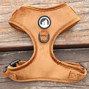 Arnês De Cão De Veludo De Luxo Personalizado Ajustável Sem Arnês De Veludo De Pull Dog Com Logotipo Personalizado para Animais De Estimação Ao Ar Livre - Product Image 6