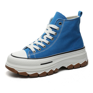 2026 Autumn New Classic Sports Loafers Breathable High Collar <b>Canvas</b> Shoes with Thick Sole Height Increasing Versatile Design - Product Image 2