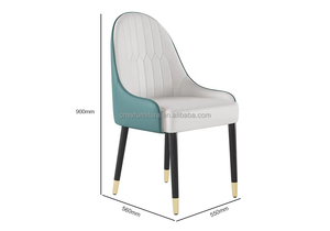 <span class=keywords><strong>Sedie</strong></span> da Pranzo Nordiche Minimaliste <span class=keywords><strong>in</strong></span> <span class=keywords><strong>Legno</strong></span> Massello e Metallo <span class=keywords><strong>con</strong></span> Seduta <span class=keywords><strong>in</strong></span> Pelle Bianca per Cucina, Hotel o Villa - Product Image 3
