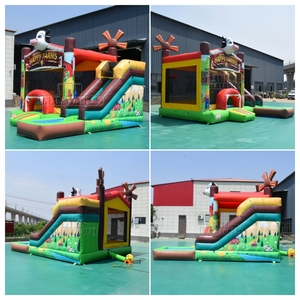 บ้านลมเป่าลมพีวีซี CE Commercial <span class=keywords><strong>Happy</strong></span> Farm พร้อมสไลเดอร์น้ำ สำหรับบริษัทให้เช่า - Product Image 6