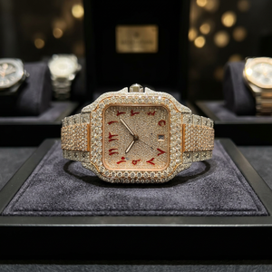 Montre à quartz carrée pour homme en acier inoxydable, verre, étanche 10 bars, haute qualité, diamants Moissanite VVS, style hip-hop, vente chaude - Product Image 3