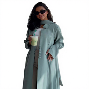 Nueva Abaya Elegante de Talla Grande para Otoño 2026, Vestido Musulmán para Mujer, Color Sólido, Cárdigan Nida, Abrigo, Moda Eid, Modesto, Abierto con Hiyab - Product Image 4